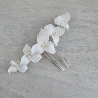 Clara Clay Floral Bridal Haircomb