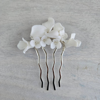 Vera Clay Floral Bridal Haircomb