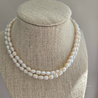 Alicia Double Strand Freshwater Pearl Necklace