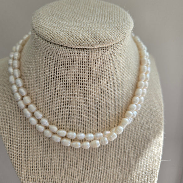 Alicia Double Strand Freshwater Pearl Necklace