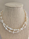 Bella Baroque Pearl Double Strand Bridal Necklace