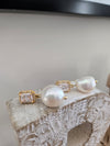 Laith Gold & Silver Pearl Bridal Earrings