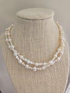 Bella Baroque Pearl Double Strand Bridal Necklace
